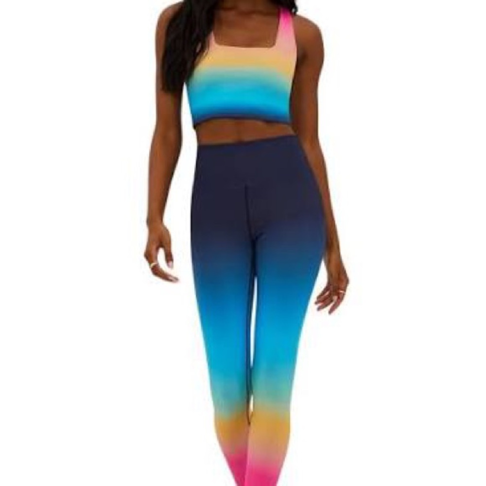 Beach Riot Ombre High-Waist Leggings in Blue, Pink & Yellow Gradient